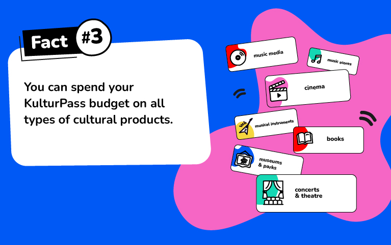 Slide 3: You can use your budget in the KulturPass app for a wide range of cultural offers.
