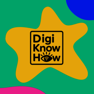 Verschiedene Farbklekse und in der Mitte steht DigiKnowHow